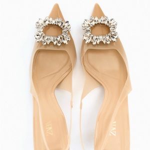 Zara Embellished Vinyl Heel Shoes